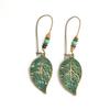 Fashion Women Hollow Leaves Dangle Hook Beads Earring Bohemia Charm Jewelry