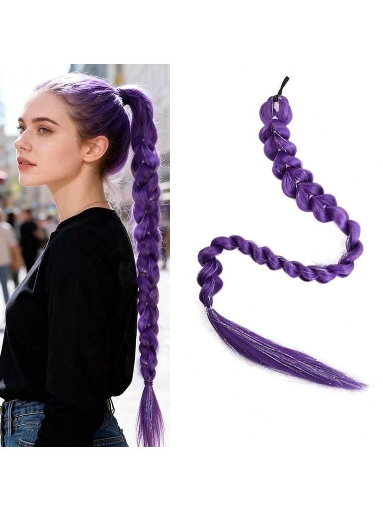 Purple pigtail wig | pigtail with laser wire | advanced synthetic hair, suitable for avantgarde hairstyle, role play and Party style