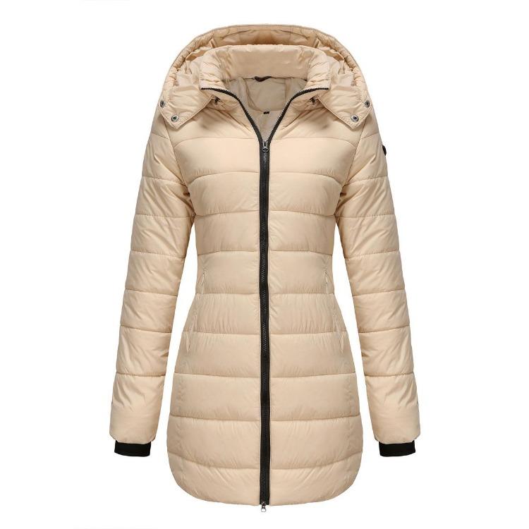 Casual Women Long Sleeve Solid Color Fashion Jacket Print Winter Down Outerwear