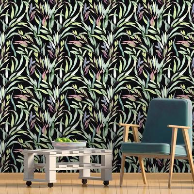 Colorful Leaves Waterproof Antifouling Frosted Touch Bedroom Living Room Self-Adhesive Wallpaper (45cm *300cm)