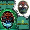 LED Halloween Maske  Verbesserte Gruselige Halloween Leuchtmaske Gruselige Totenkopf Form Cosplay LED Maske Scherzartikel Spielzeug