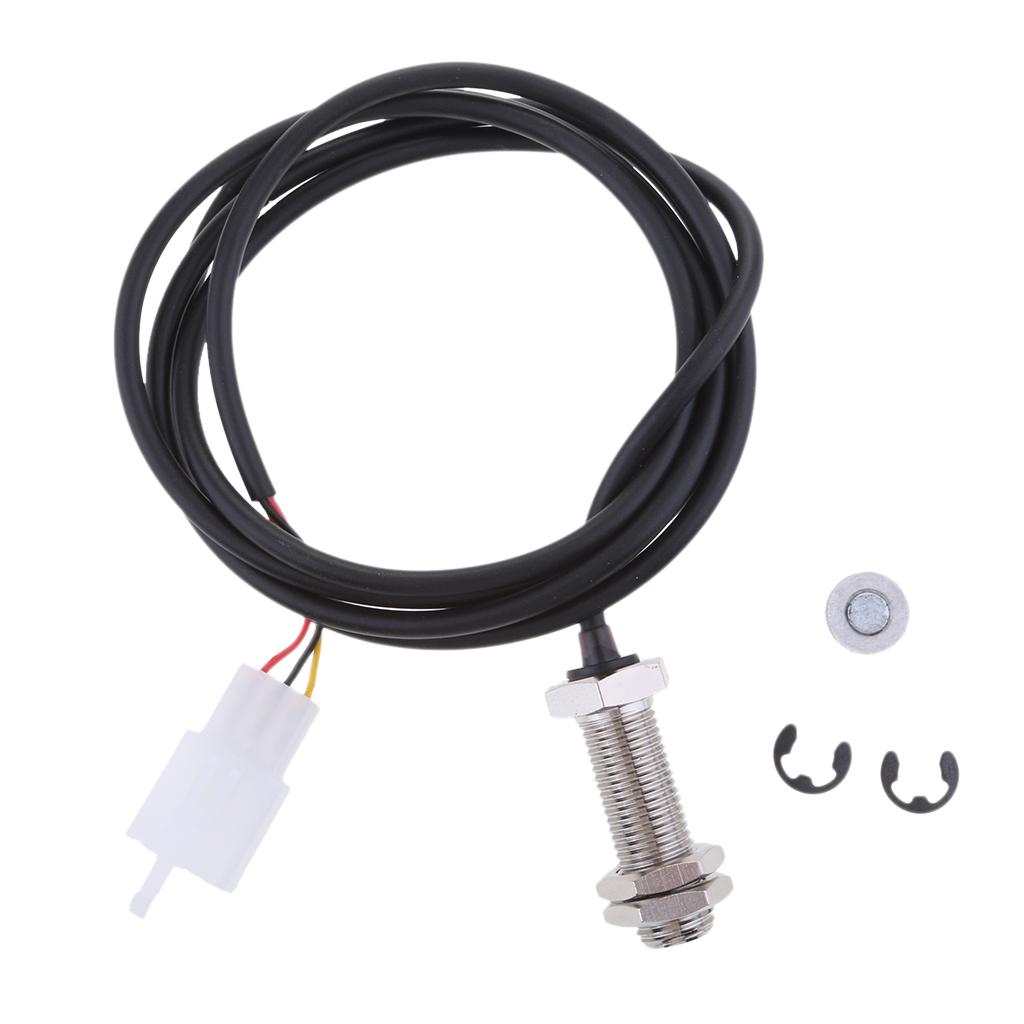 Motorbike Speedometer Tachometer Gauge Digital Sensor Cable with 2 Magnets