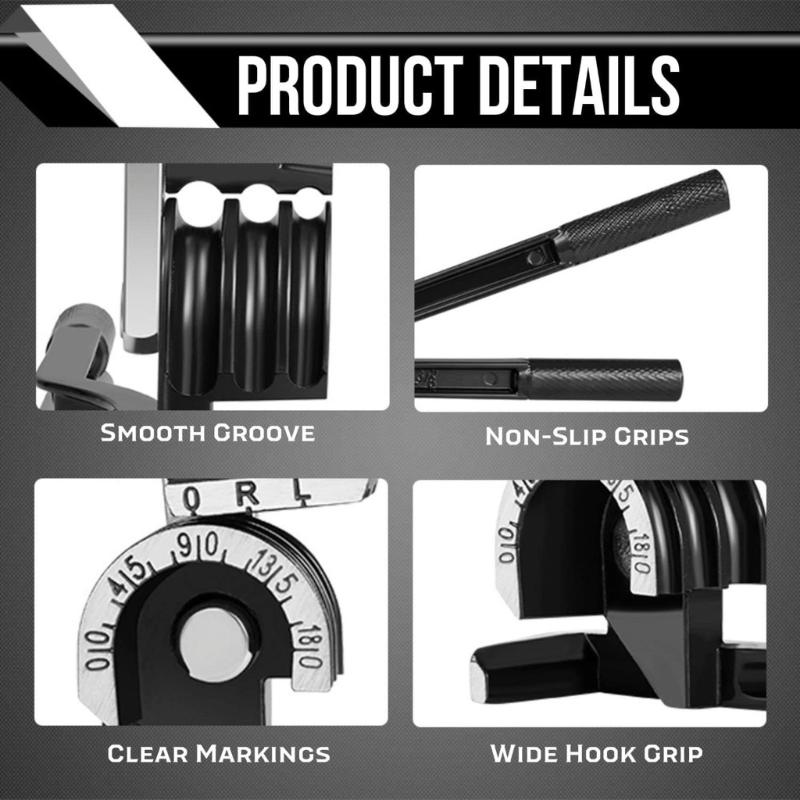 Industrial Aluminum Tube Bender 1/4" 5/16" 3/8" 180 Degree Ergonomic Handle For Metalworking Maintenance Projects