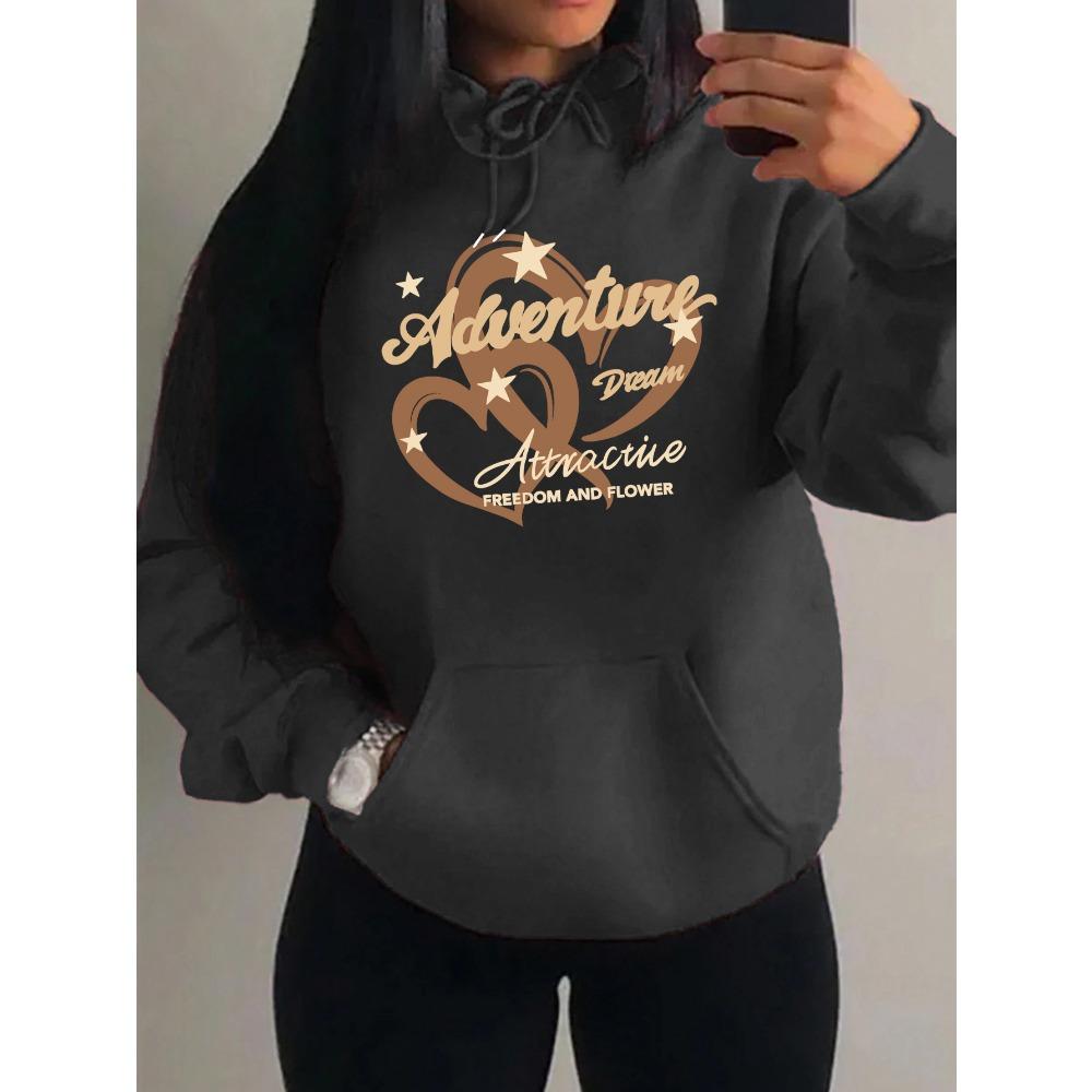 Adventure Dream Attractive Freedom Love Print Women Hoody Harajuku Loose Sportswears Fashion Hoodies Autumn Clothes