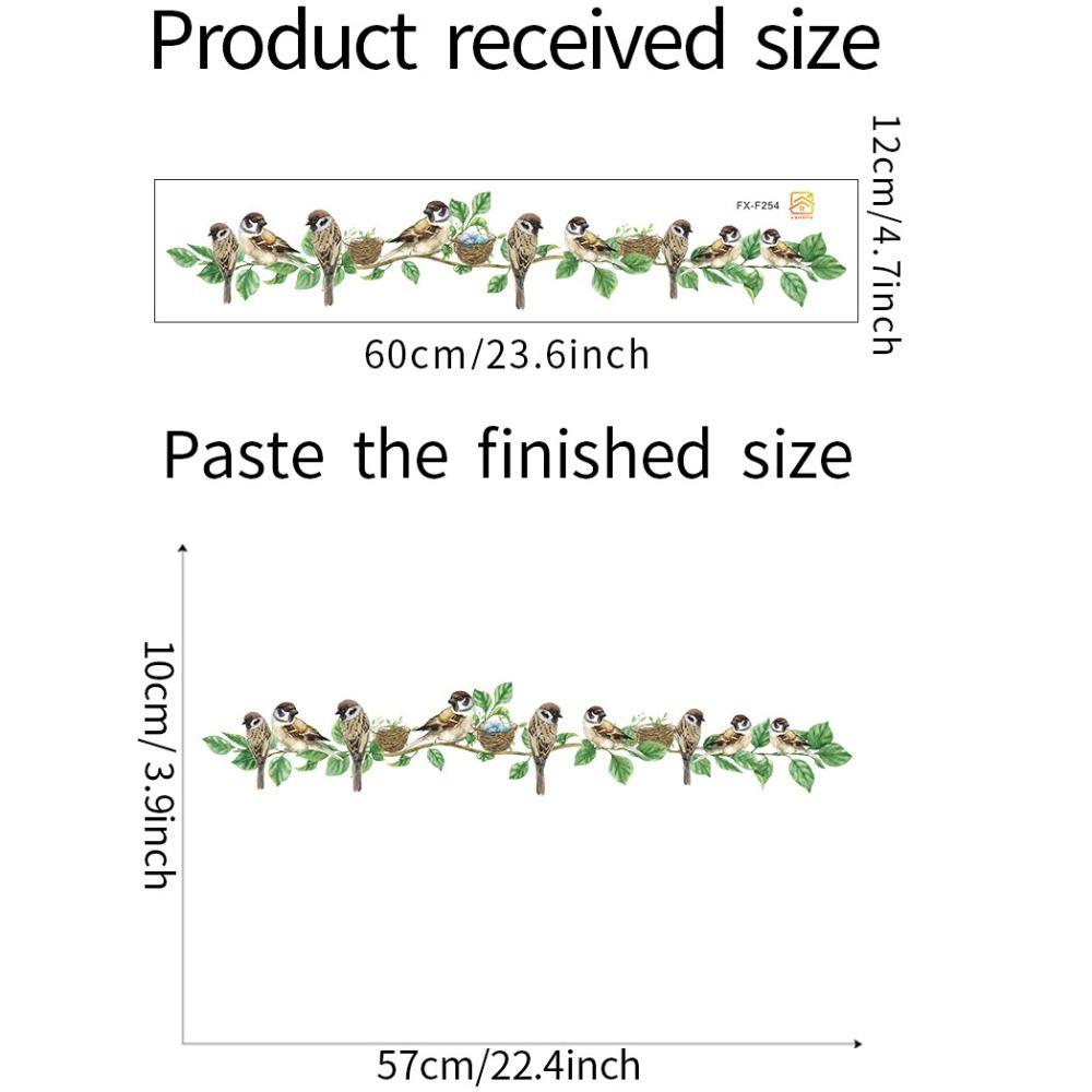 Waterproof Birds Branch Stickers PVC Cute Sparrow Mural Decor Wallpaper   Background