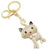 Large Cat Keychain Bag Charm with Rhinestones and Ribbon for Women CHS10142