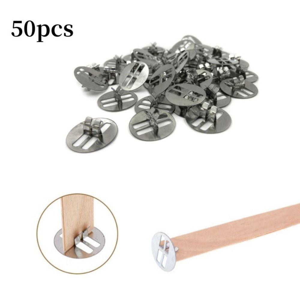 

50PCS Metal Wax Wick Core Iron Stand Candle Making Wax Wick Core Holder Practical Wood Wick Clips