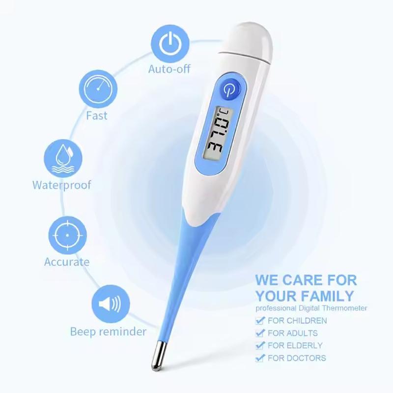 Flexible Tip Digital Thermometer Waterproof Plastic Baby Oral & Armpit Thermometer for Clinical Hospitals & Household Use Plastic