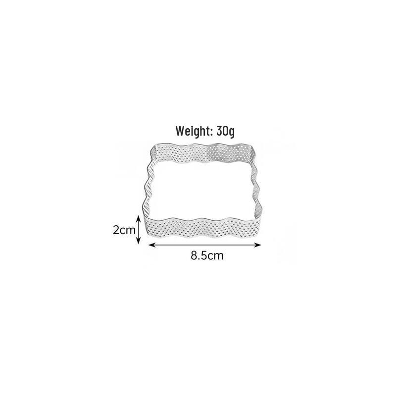 MDNG Wave Square Perforated Mousse Ring Set (5-Pack)