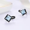 925 silver ring earrings pendant necklace natural sky blue Topaz real gemstone fine jewelry set for women's Daily and party wear