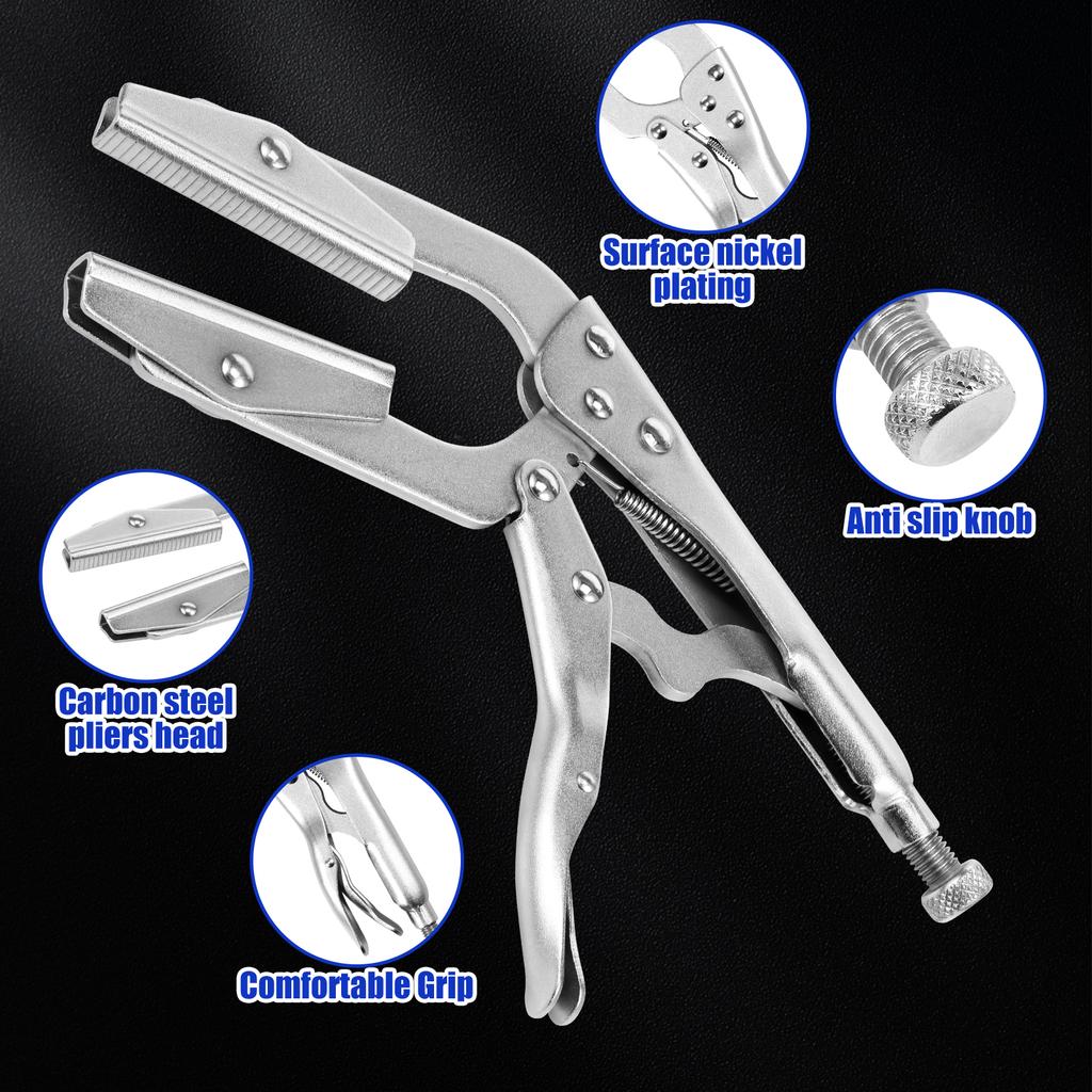 Pinch Off Locking Pliers 10 inch Carbon Steel Radiator Hose Clamp Locking Pliers Portable Heater Hoses Pliers 2-1/4inch Opening