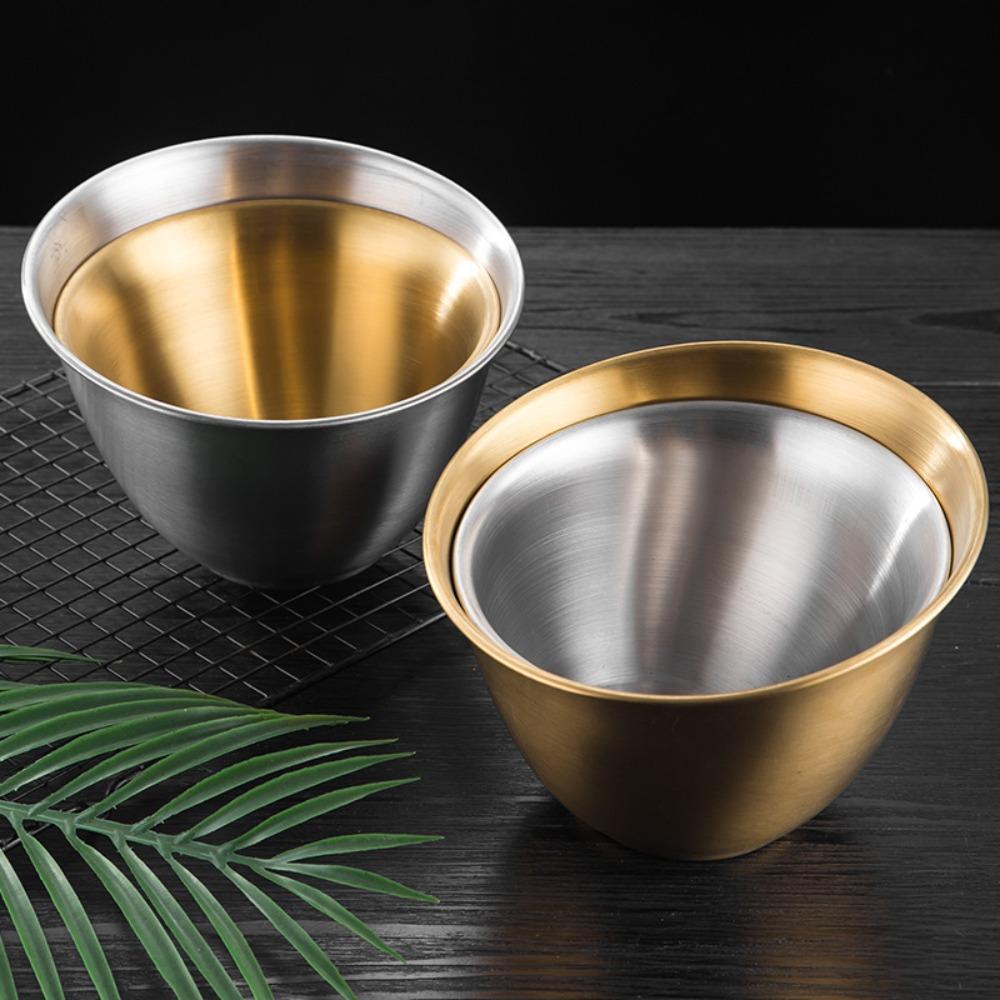 3Pcs Korean Style Salad Bowl Stainless Steel Soup Serving Basin Meal Prep Bowl  Snack