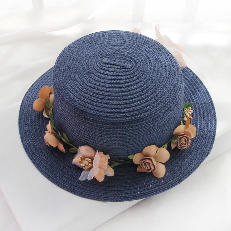Summer Flower Hat With Wide Brim And Sunshade For Outdoor Beach Vacation