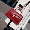 Aidrani Genuine leather cowhide crocodile handbag pattern pillow large capacity bright surface lady single shoulder cross-body
