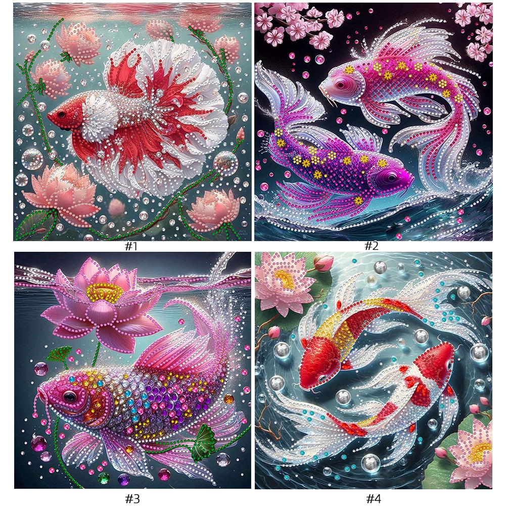 5D DIY Partial Special Shaped Drill Diamond Painting Kit Fish Decoration