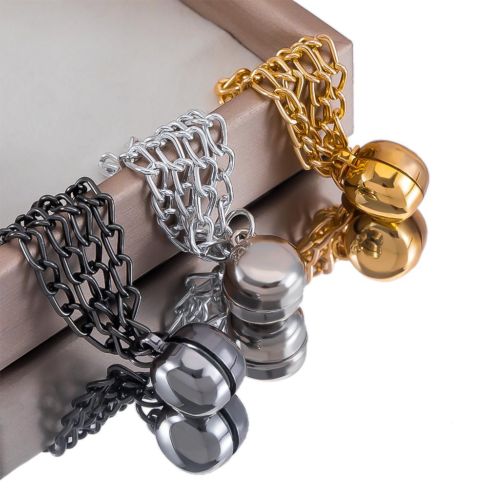 1 Stück 2 Stück 4 Stück 8 Stück Tailleneinzug Design Metallkette Magnetischer Verschluss Lange Hose Ärmel Kürzen Frei-Nähen Fixiert Legierung Brosche Riemen