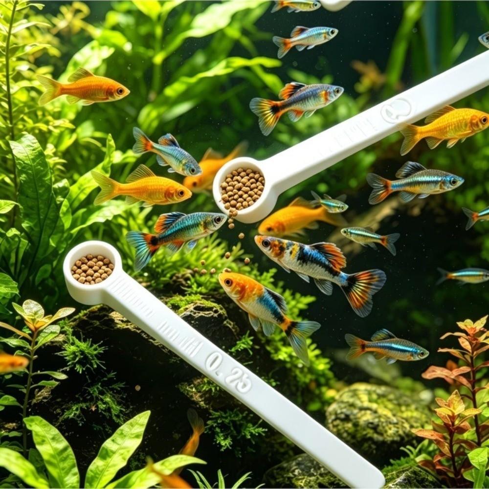 3Pcs Multi-size Aquarium Feeding Scoop Precise Scale Fish Feeding Tool For Home Use