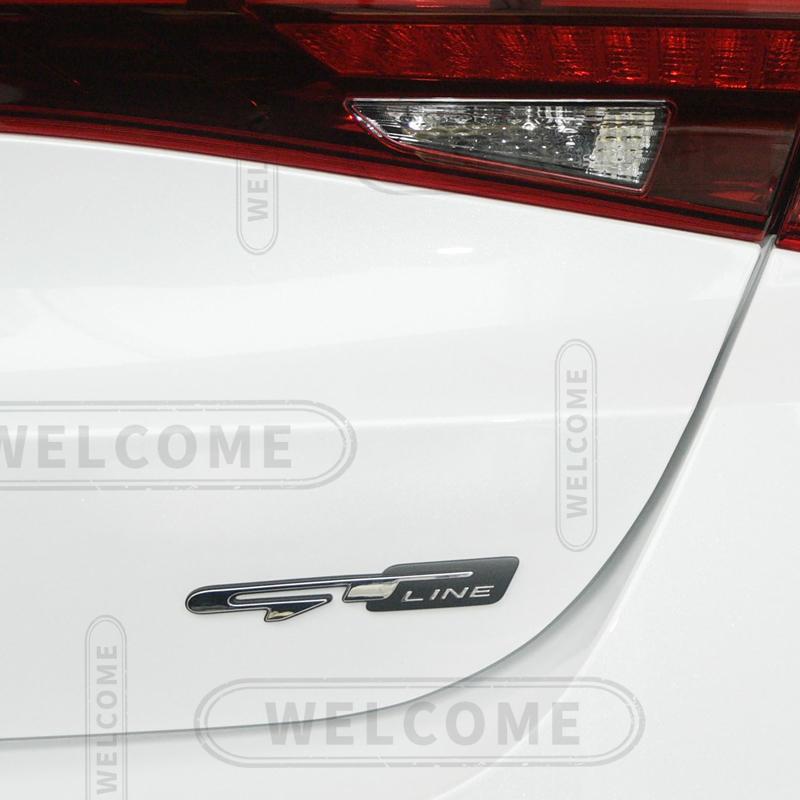 AIL1 3D Metalen GT Line Logo Auto Letter Embleem Grille Badge Sticker Kofferbak Decals Voor Kia Sportage Sorento K3 K5 K9 Styling Accessoires
