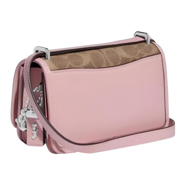 Coach Bandit 18 Classic Monogram Buckle Closure Faux Leather And Luxurious Cowhide Shoulder Crossbody Bag Small Women Bags Brown Pink CF936-LHRJ8