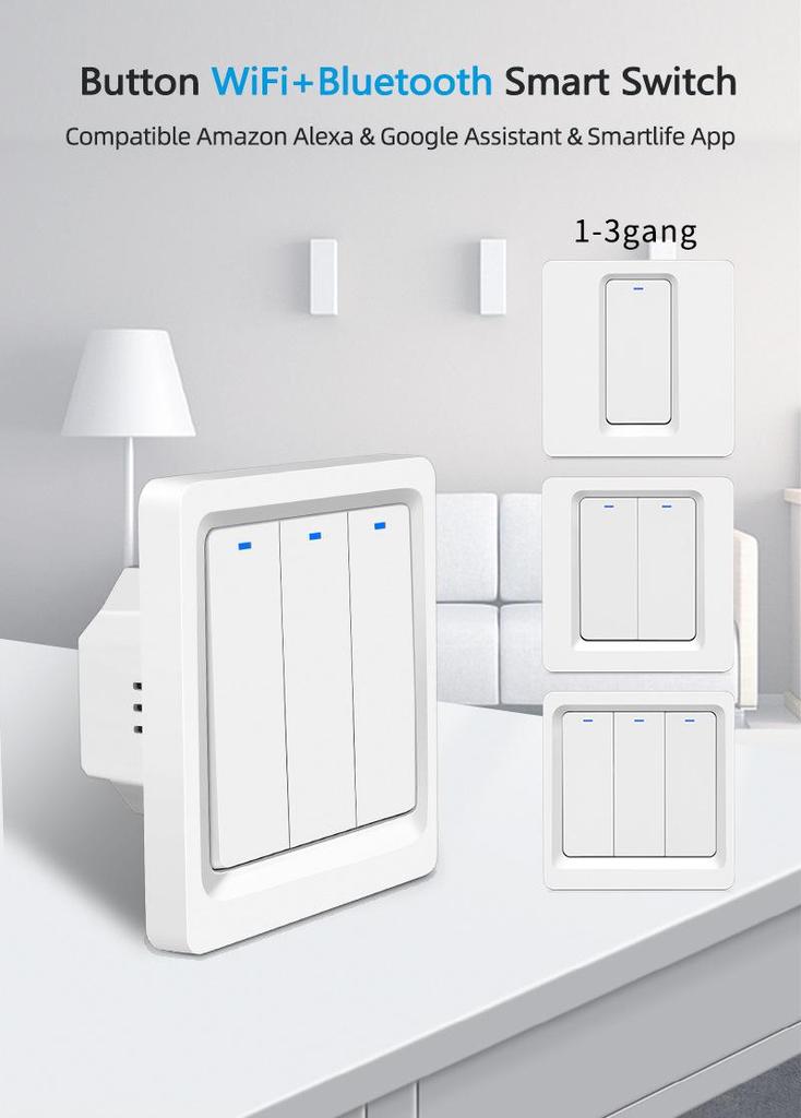 Zigbee Tuya Smart 3-Button Scene Switch with Bluetooth App Control