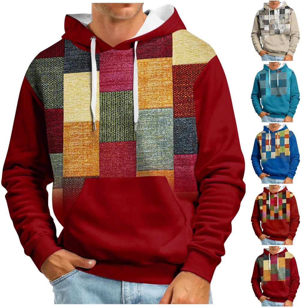 Maglione con cappuccio a maniche lunghe da uomo e da donna con stampa alla moda