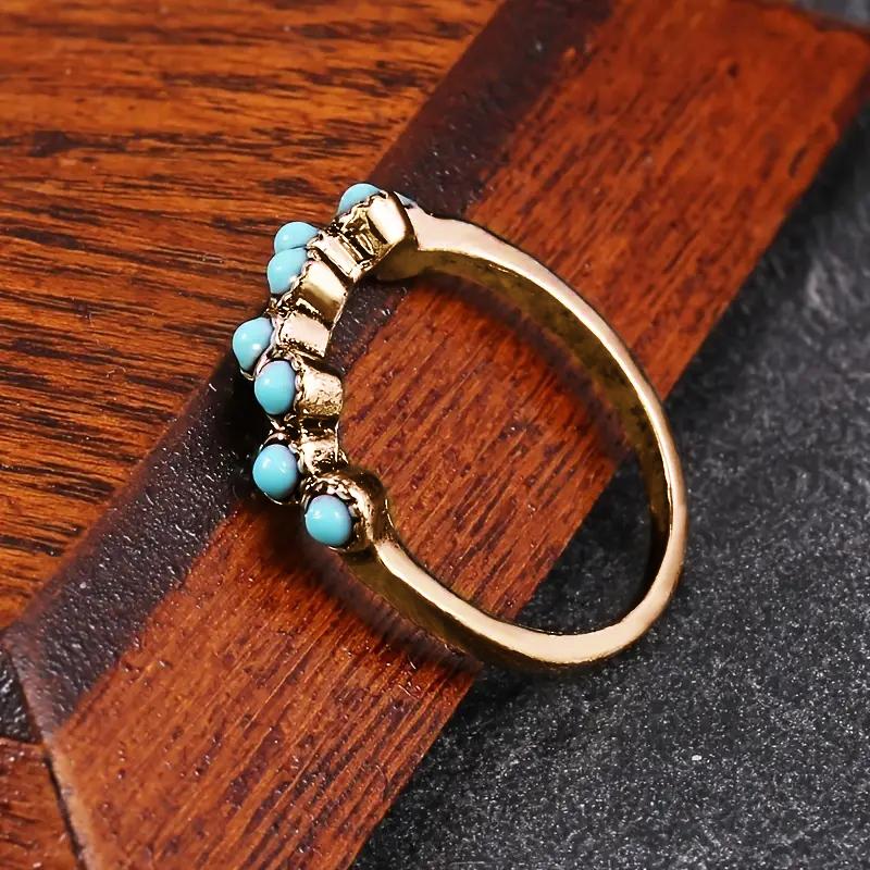 

CAOSHI Small Exquisite Finger Ring with Vintage Round Imitation Turquoise Fashion Contracted Style Timeless Styling Zircon Gift 10