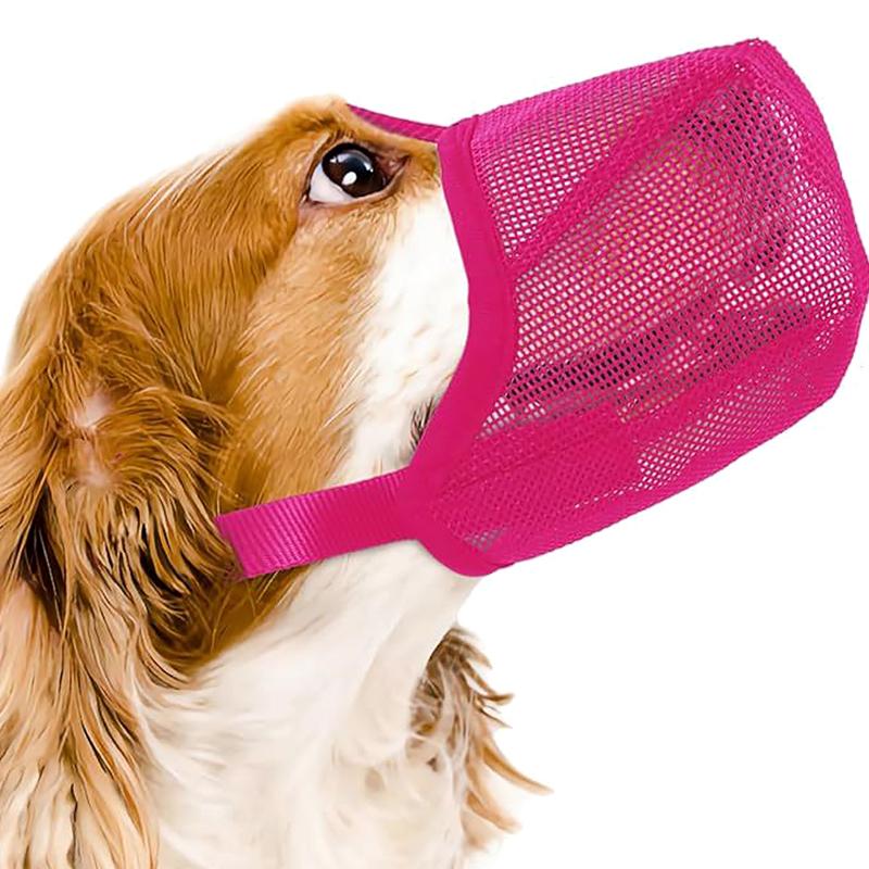 1Pc Pet Accessories Breathable Nylon Solid Color Dog Safety Adjustable Mouth Cover Anti Bite Muzzle
