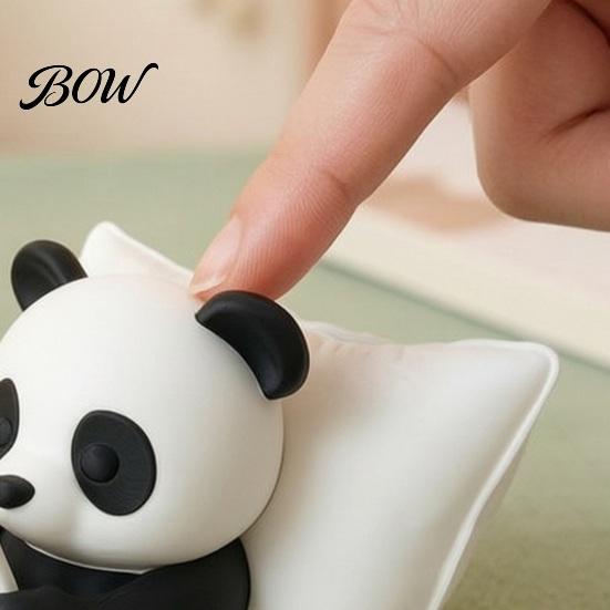 Decorative Figures for Study 3D Printed Panda Ornaments, Cute & Pillow Desktop Figurine, Stress Relief Sculpture Car Interior Styling Ornaments