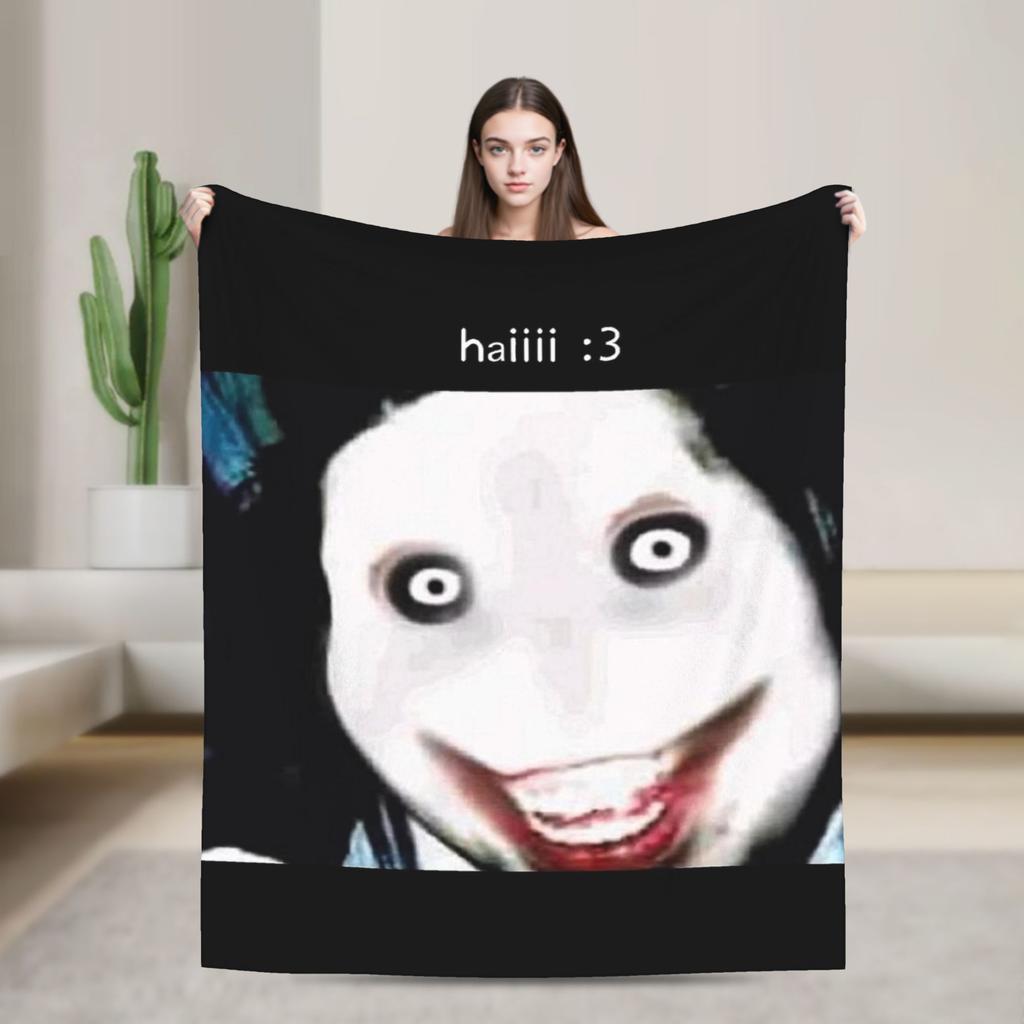 Badezeit Jeff the Killer Flanelldecke Superweiche Kuscheldecke für Schlafzimmer Picknick Lustige Tagesdecke Sofa Bettbezug