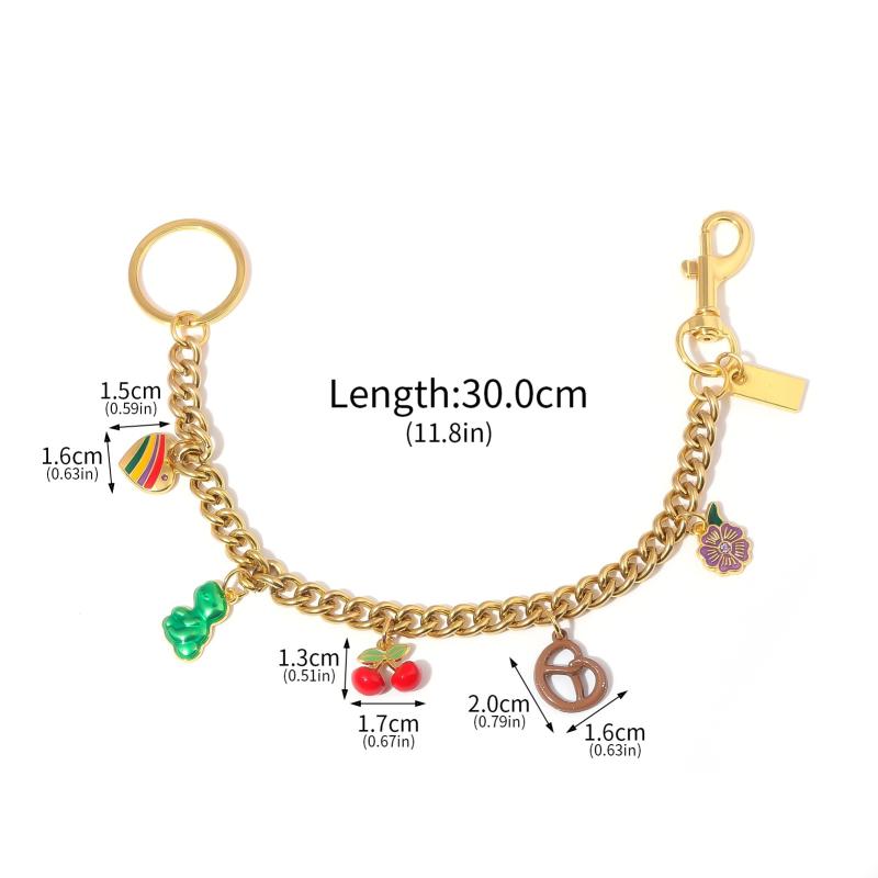Cute  Bag Keychain Flower Cherries And Cookies Pendant Bag Chain For Women Bag Charm Cute Accessories Jewelry Gifts