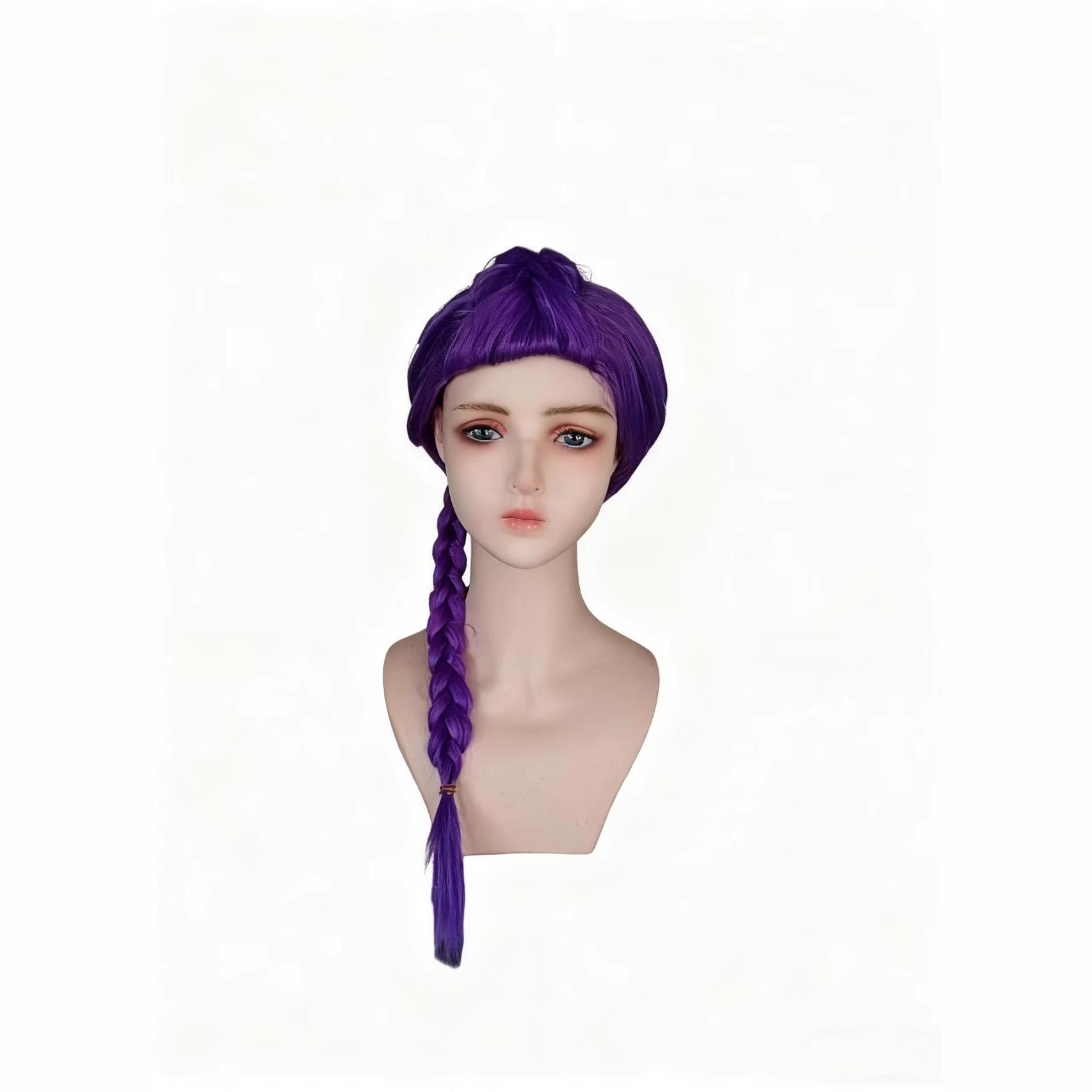 Skpop Witch Hunting Group New Cos Wig: Mila Rose Red Long Straight Hair, Zoe Black Braid, Lumi Purple Braid