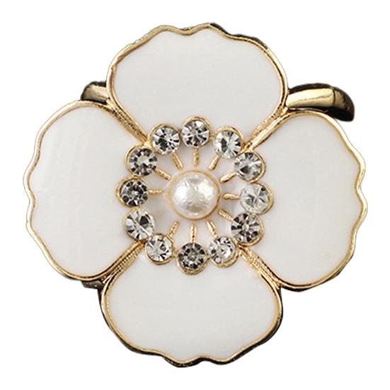Flower Scarf Ring Rhinestone Scarf Clip Ring Elegant Butterfly Scarf Holder Slide Ring for Women Neckerchiefs Silk Scarves Shirts B
