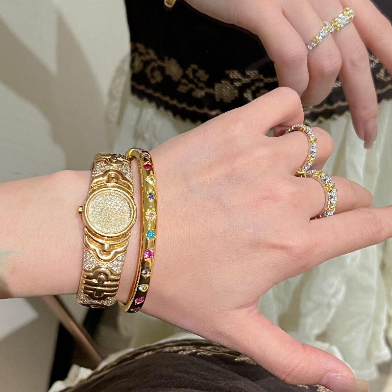 New In Gloss Inlaid Colorful Diamond Bracelets Simple And Fashion Design Charms Layered And Fine Bracelet Party Jewelry Gifts