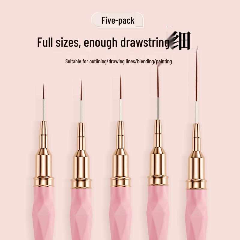 Cross-border Nail Art Brush Set: Line Drawing, Carving, Flower, Hook Line Tool