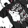 Werewolf T-Shirt, Screen Print Tee, Pastel Goth Unisex Shirt - Black White Print