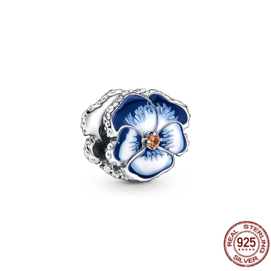 Romantic Copper Metal Flower Charm Bead Components Bloom Rose Pendant Bead Components Bead Components Compatible With Authentic Original Bracelets