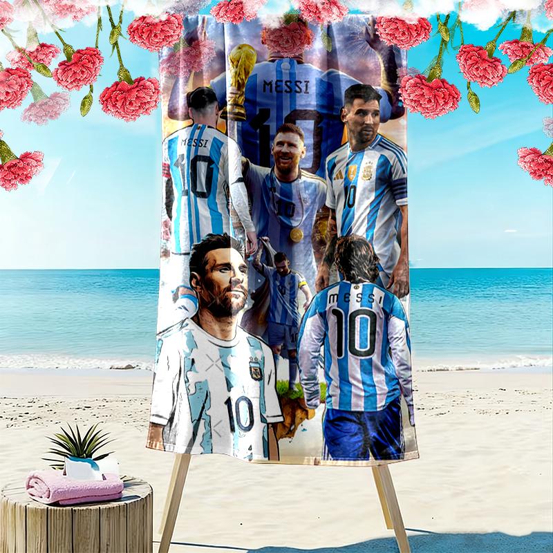 Football Star Messi Beach Towel, Durable and Easy to Clean, Soft and Vibrant Beach Towel Perfect for Travel
