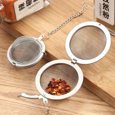 1 Pc Sphere Locking Spice Tea Ball Strainer Mesh Infuser Tea Filter Strainers Stainless Steel Tea Accessories Kichen Accessories