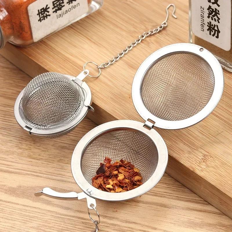 1 Pc Sphere Locking Spice Tea Ball Strainer Mesh Infuser Tea Filter Strainers Stainless Steel Tea Accessories Kichen Accessories