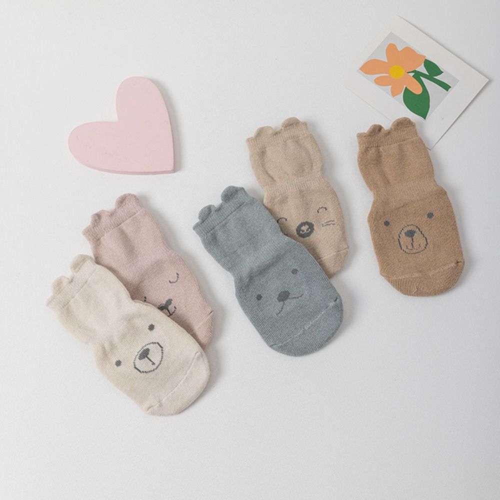 5Pairs Non-slip Toddle Step Socks Breathable Short Tube Socks Soft Baby Cotton Socks  Newborn