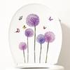 Toilet Lid Decal Self-Adhesive Non-Fading Removable Water-Resistant Plant Flower Theme Toilet Seat Lid Sticker Decor