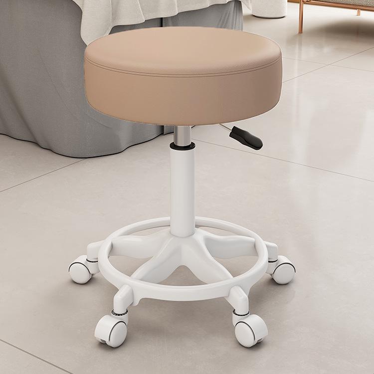 Beauty Rotating Stool with Backrest - Makeup/Barber/Dressing Table Chair with Casters