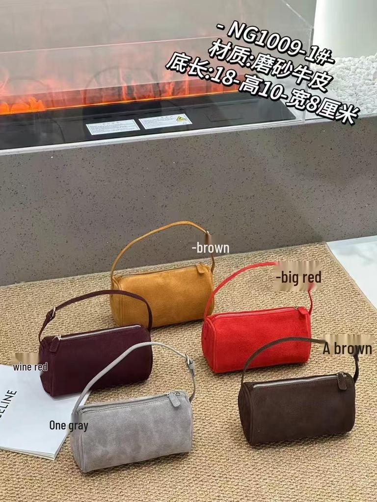 Bolso Sobaco de Cuero Vacuno Esmerilado Genuino para Mujer - Bolso de Mano Versátil para Otoño/Invierno