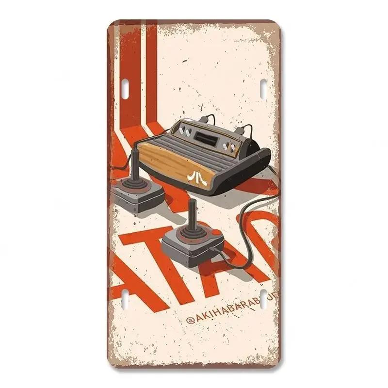 Vintage Video Game License Plate Metal Sign Playstation Gamer Metal Tin Poster For Boys Play Room Workshop Home Wall Art Decor