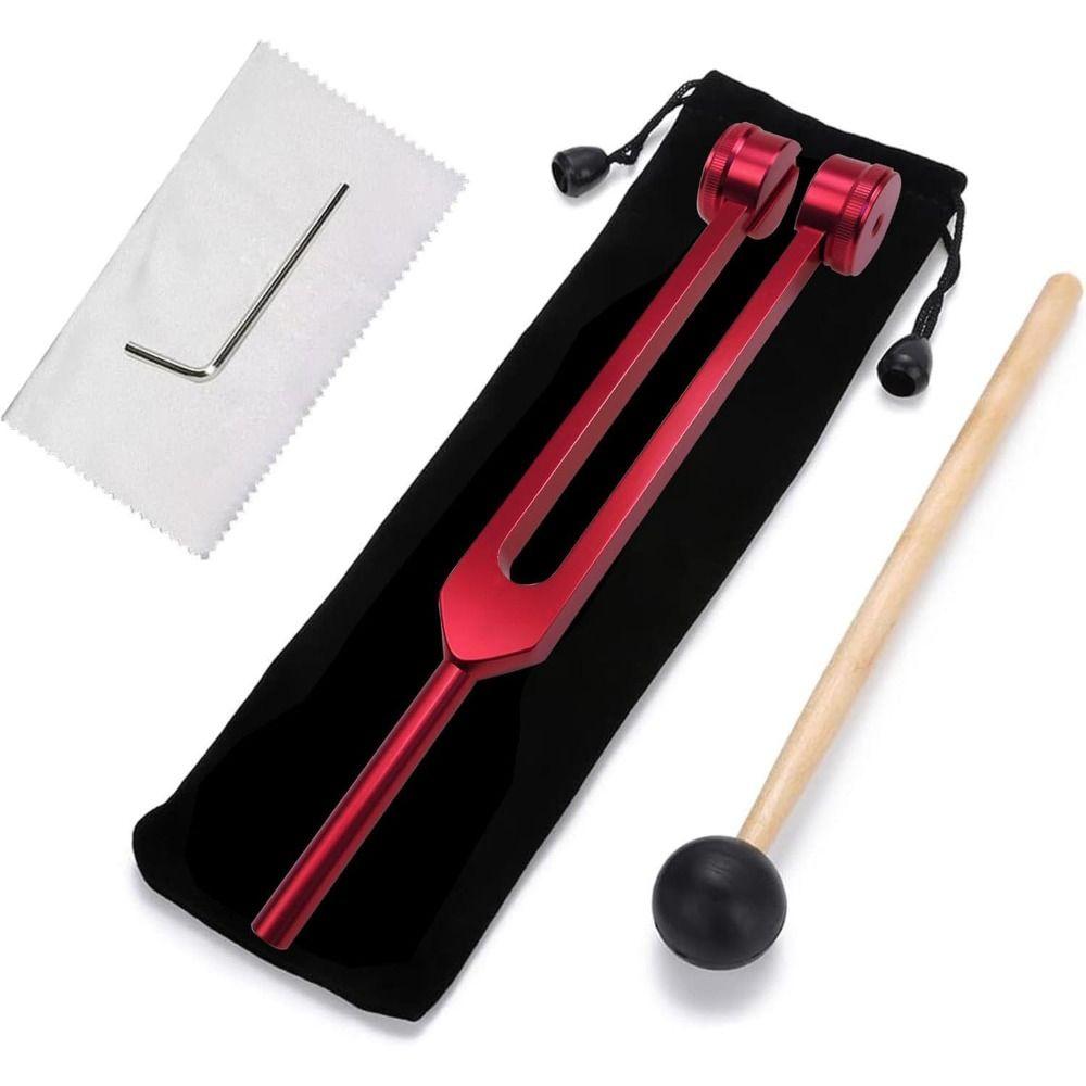 Ergonomic 128 Hz Tuning Fork Set Aluminum Reliever Stress Bio-Acoustic Tuning Fork with Storage Bag Adjustable