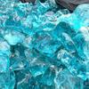 Blue Glass Stones for Garden and Villa Landscaping - Decorative Colored Glaze Blocks for Courtyard Gabion Filler.
