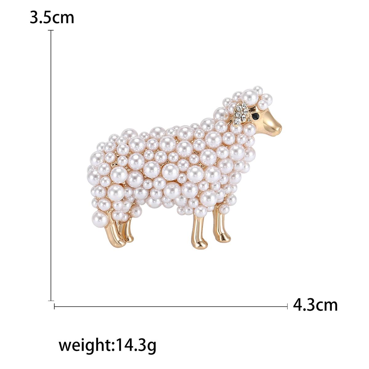 

Pearl Sheep Brooches for Women Unisex Lovely Animal Party Casual Pins Gifts
