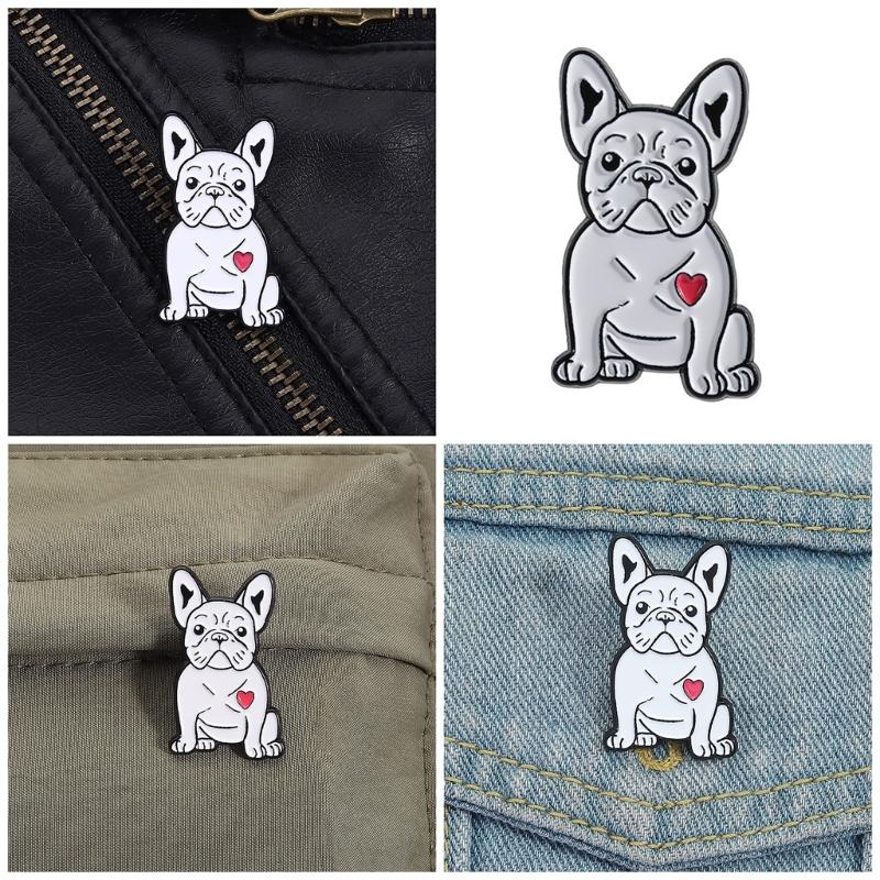 Cute White Puppy Shape Enamel Brooch Pin Pet Inspired Jewelry For Women Men Casual Wear Gift Anniversary Party Outfits