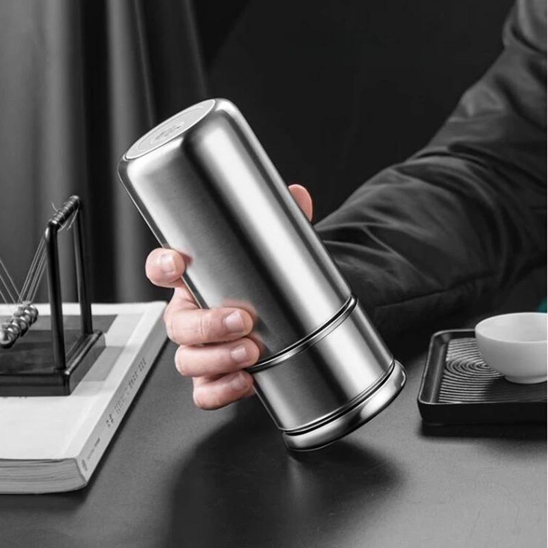 300/420ml Tea Separation Insulated Bottle, 304 Stainless Steel Vacuum Flask, Leak-Proof Tea Infuser Thermos for Office