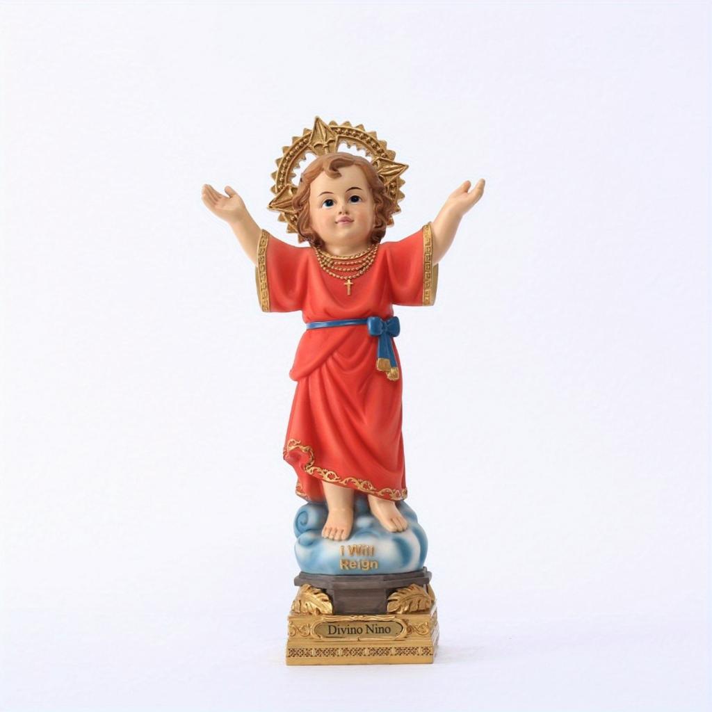 1 Stück 32,5 cm Statue Harz Divino Nino Jesus Statue Religiöse Dekoration 8' Hoch Harz Göttliches Kind Baby Jesus Figur Skulptur